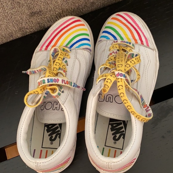 Vans x Flour Shop Old Skool Rainbow Low Top Sneaker Womens Size 5.5 - Picture 6 of 14